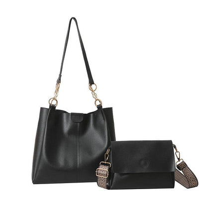Two-piece Set Large Capacity Leather Totes shoulder Work Commuter Bag - www.Shopthatapp.com #