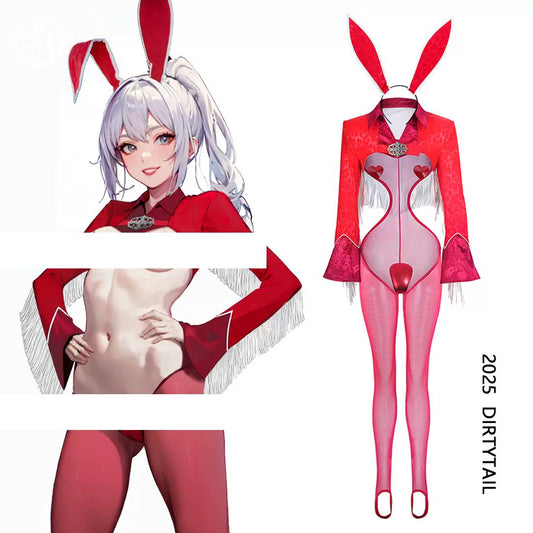 Wild Bunny Cow Girl PU Leather Jacket Sheer Sexy Ligerie Cosplay Costume Set - www.Shopthatapp.com #
