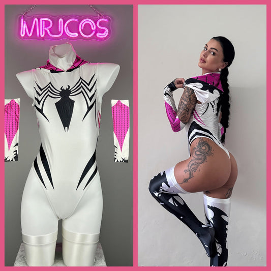 Woman Super Hero Spandex Open Crotch Cosplay Bodysuit Sexy Lingerie - www.Shopthatapp.com #