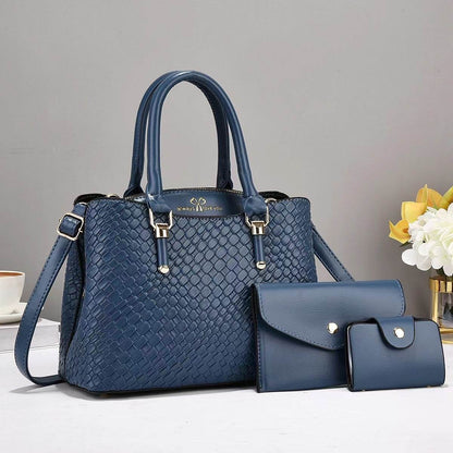 Woven Texture Three-piece Set Large Capacity One Shoulder Combination Bags women - www.Shopthatapp.com #